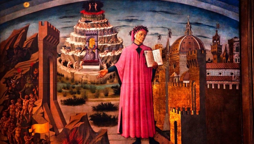 dante-che-mostra-la-divina-commedia-domenico-di-michelino-1465